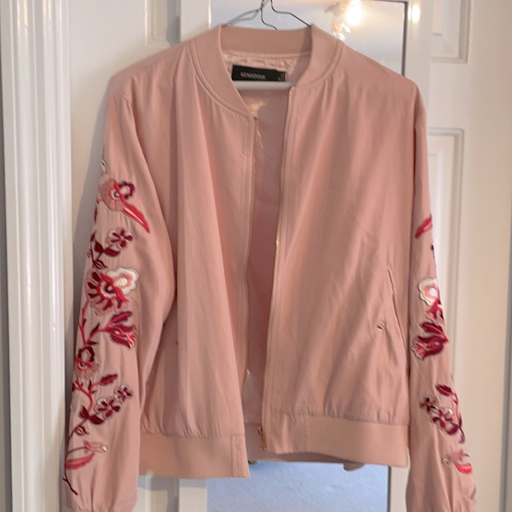 Baby pink bomber jacket